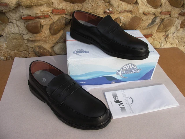 Chaussures de sécurité pointure 46 en cuir derby noir taille 46