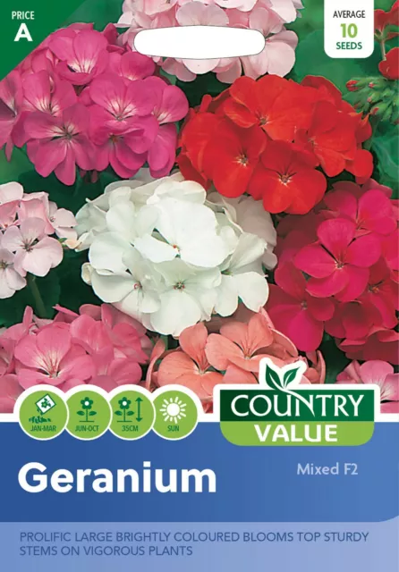 Geranium Seeds Mixed F2 Country Value by Mr Fothergill's FREE UK DELIVERY