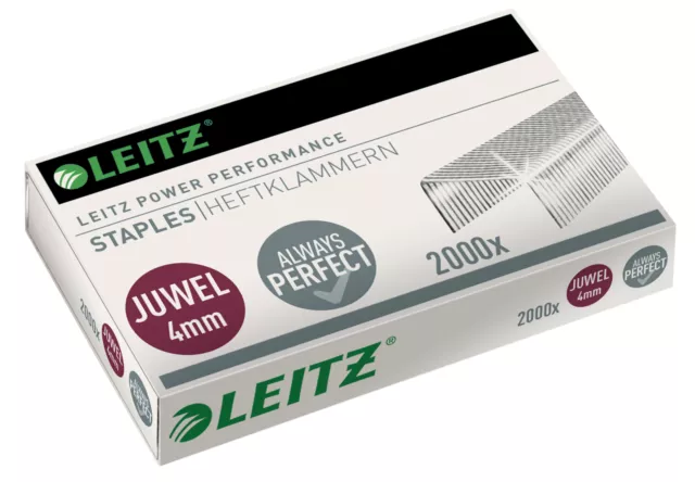 2000 x Leitz 5640 Heftklammern für Heftzange Juwel / 2000 / 3000 4mm verzinkt