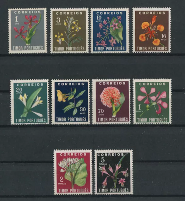 Portugal Timor 1950 FLOWERS FLORA PLANTS complete set MH, FVF