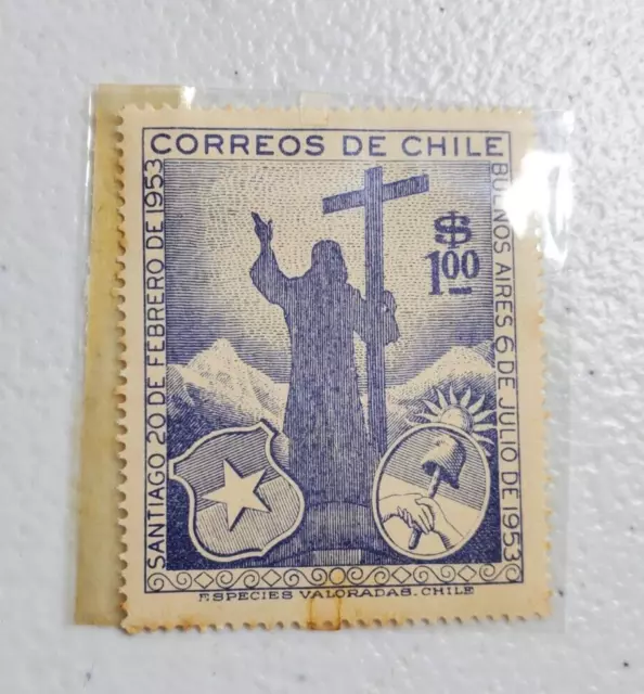 Correos De Chile Buenos Aires 6 De Julio De 1953 $1.00 Postage Stamp