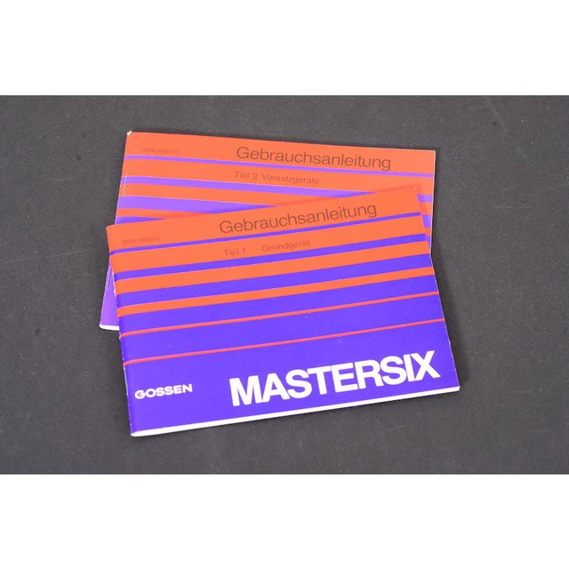 Gebrauchsanleitung Gossen Mastersix Teil 1 Grundgerät + Teil 2 Vorsatzgeräte
