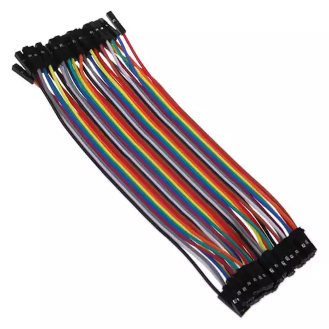 40x Cables de Hembra aHembra 20cm Jumpers Dupont 2,54 para Arduino Protoboard