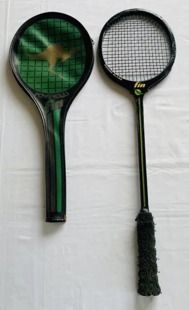 FIN Power Glass Elite Wooden Vintage Squash Badminton Racquet Made In Australia