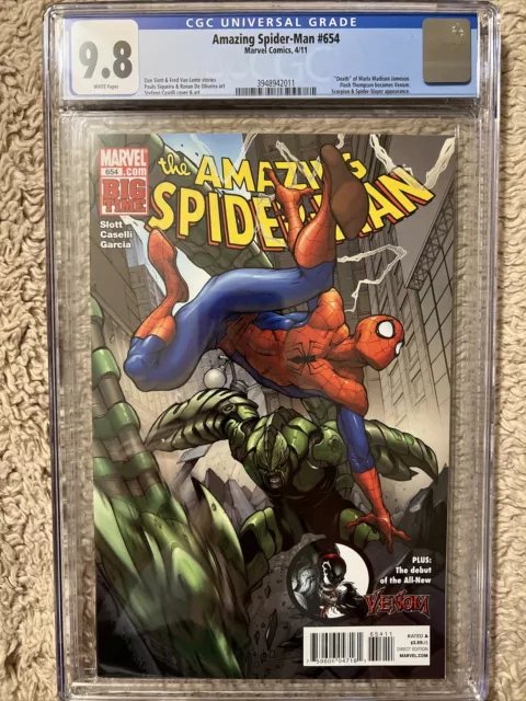 Amazing Spiderman 654 cgc 9.8 2011 1st appearance Flash Thompson as Agent Venom