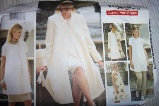VOGUE MISSES MATERNITY COAT DRESS TUNIC SKIRT PANTS PATTERN 1757 Size 6-8-10