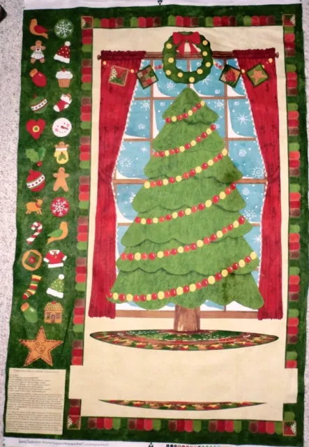 ADVENT CALENDAR FABRIC PANEL GINGER TREES CHRISTMAS fabric WALL HANGING NEW BTP