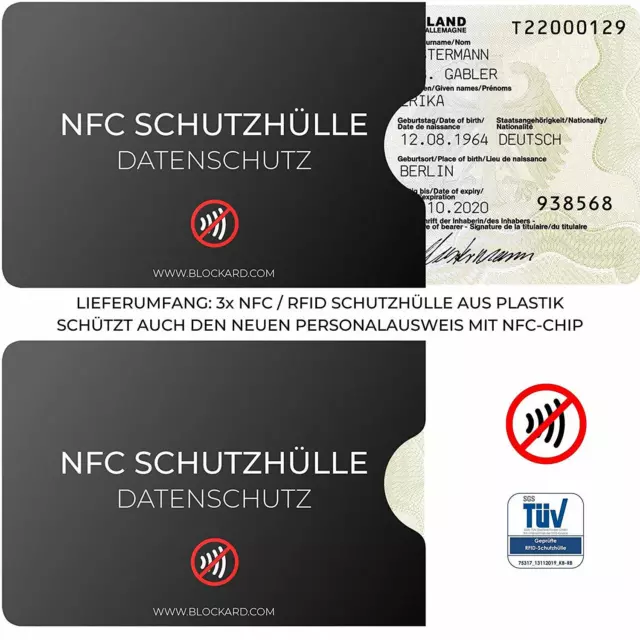 NFC / RFID Schutzhülle (3 Stück) aus Kunststoff Kreditkarte Schutzhüllen Blocker 3