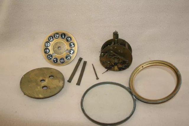 Antique French Clock Movement, Dial, Etc For Spares Or Repair (Lot 75)