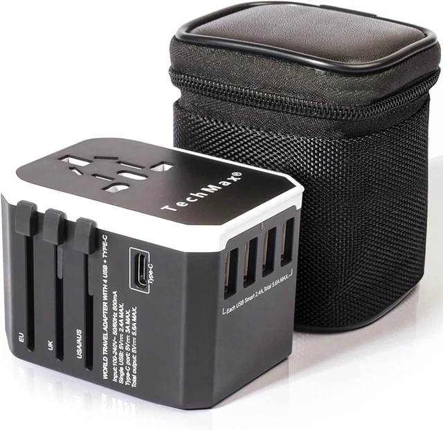 IBLOCKCUBE® WORLDWIDE TRAVEL Adapter with 3.5A Dual Type C Fast Charging...  £32.04 - PicClick UK