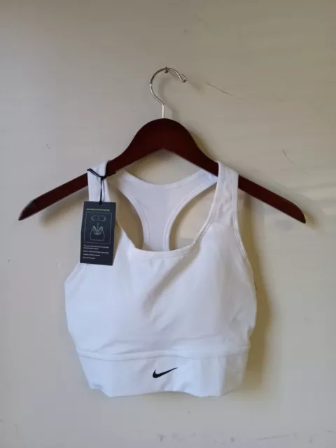 NEW! NIKE Women's [M] Padded Medium Support Sports Yoga Bra-White CZ4496-100