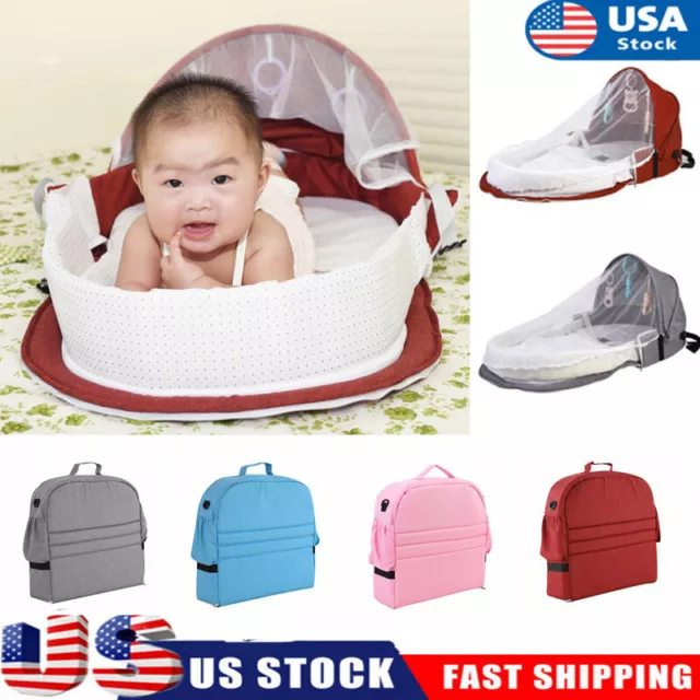 Baby Foldbale Nest Newborn Bed Portable Bassinet Crib Backpack Travel/Sleep Bags
