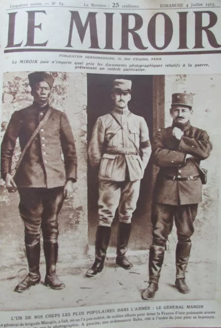 Ww1 Le Miroir 1915 Général Mangin Remise Décorations Aumôniers Militaire Belge