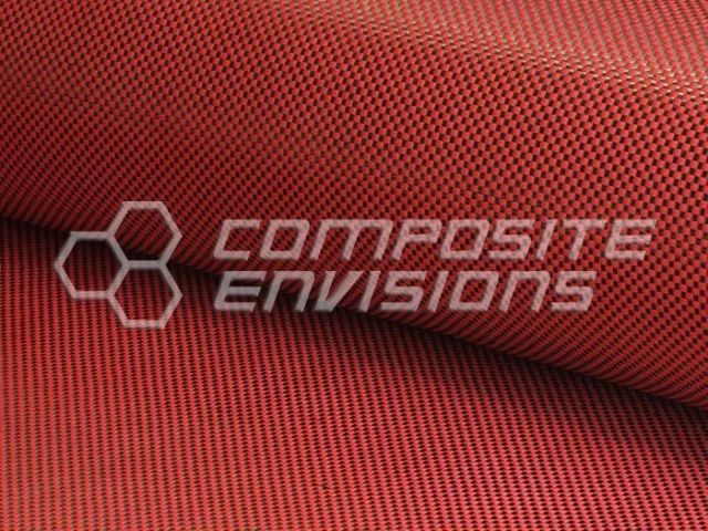 Carbon Fiber/Red Aramid Fabric Plain Weave 3k 50"/127cm 5.5oz/186gsm