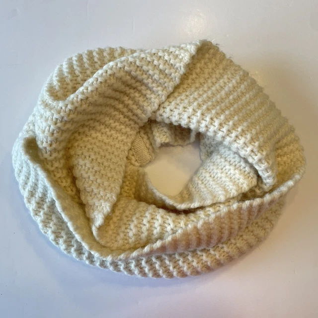 Wilfred Scarf Wool Alpaca Blend Cream Chunky Knit Infinity Ivory 8" x 62"