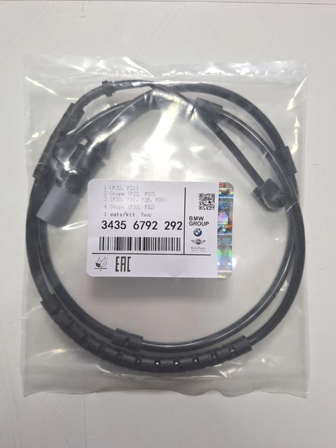 NEW GENUINE BMW F30 F20 F32 F34 F36 F80 FRONT BRAKE PAD WEAR SENSOR 34356792289