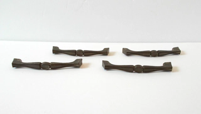 VTG Set of 4 Gold Brass Tone Cabinet Door Drawer Furniture Pulls Hardware