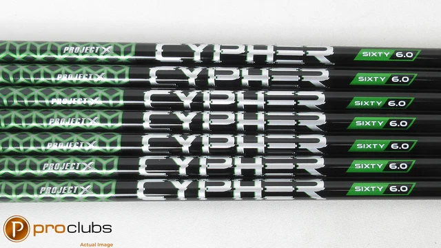 7pc NEW PROJECT X CYPHER SIXTY 60 6.0 STIFF FLEX GRAPHITE IRON SHAFTS .370 TIP