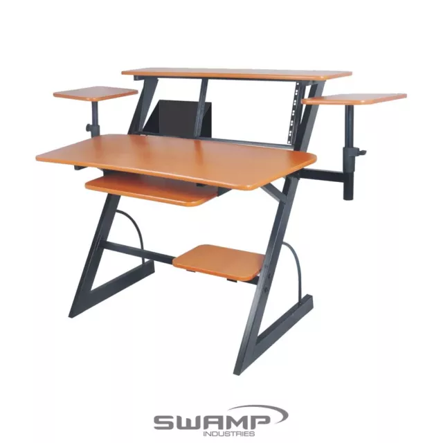 SWAMP WS-16PLUS Studio Workstation Desk - Adjustable Monitor Shelves - 19" Rack