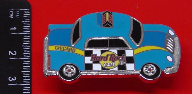 Chicago USA American Hard Rock Cafe Pin Badge Blue Taxi Cab Car