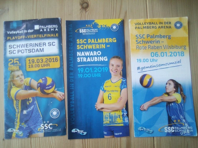 3 Hallenhefte Volleyball Bundesliga SSC Palmberg Schwerin g Straubing Potsdam ua