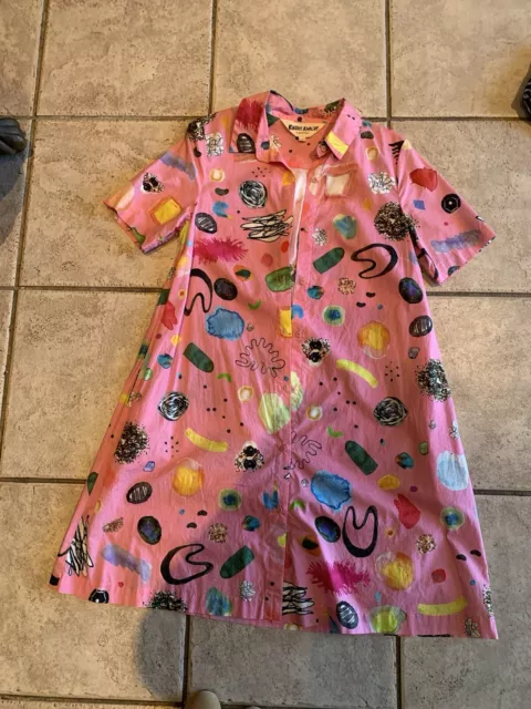 GORMAN X KINDAH Khalidy Scribbles Womens Shirt Dress Pink Patterned Size 6 41.00 PicClick AU