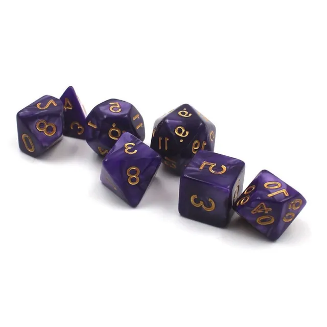 Pour DND RPG jeu de dés 7 pièces dés violets polyédriques pour donjons et dr