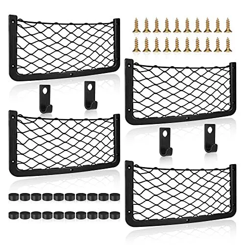 Einesin 4 Pack Filet Rangement pour Voiture Filet de Rangement de Coffre Gran...