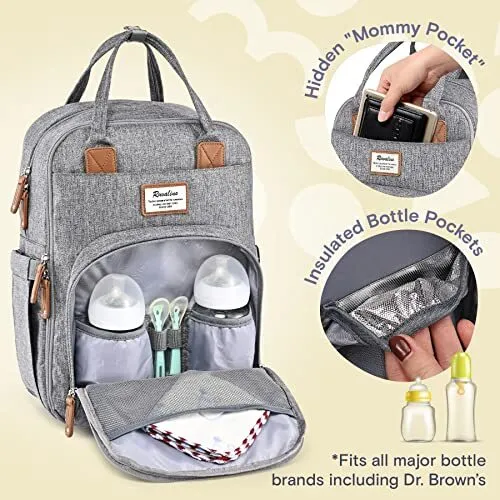 RUVALINO Diaper Bag Backpack, Multifunction Travel Back Pack Maternity Baby C... 2