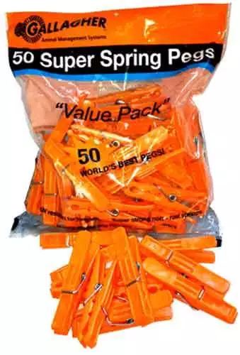 100 x Gallagher clothes spring pegs 1 Year Guarantee Line Horse Airer