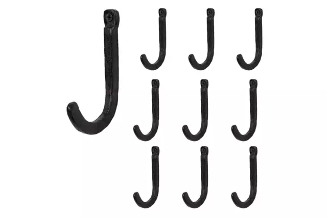 Wall Mount Cast Iron Hooks Coat Towel Bag Hat Hanger Multiuse Entryway Railroad