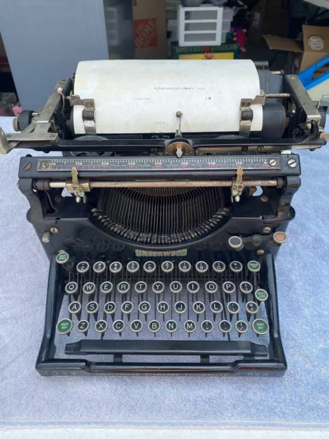 Antique Underwood Standard No. 5 Typewriter WORKS GLASS KEYS