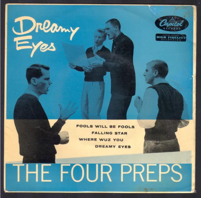 THE FOUR PREPS DREAMY EYES 45T EP CAPITOL EAP 1.862 Disque avec CENTREUR