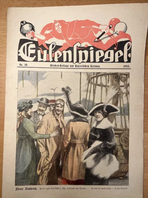 Eulenspiegel newspaper 1914 Humor Caricature Vintage Retro Antique Art...