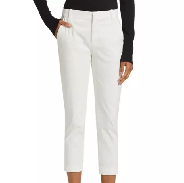 Vince Women's Coin Pocket Cropped Chinos White US 10 Org $225