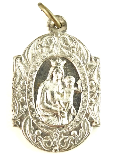 OUR LADY OF the Guard Antique Aluminum Medal Pendant Notre Dame de la ...