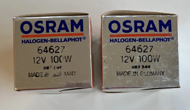 Bombilla halógena OSRAM Bellaphot 64627 12V 100W hecha en Alemania y 1 bombilla Philips