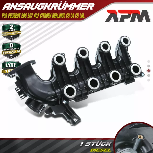 Ansaugkrümmer Saugrohrmodul für Citroën Berlingo C3 C4 C5 Peugeot 206 307 1.6