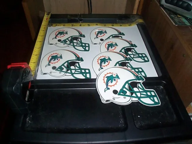 6 Large Helmet stickers NFL Miami Dolphins