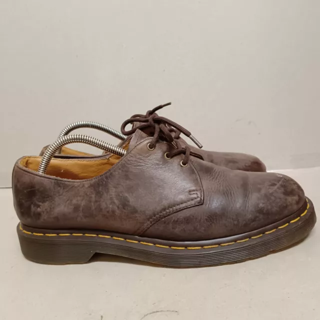 Dr. Martens Brown Leather Casual Oxford Men's 3 Eyelet Shoes Size Uk 9 Eu 43