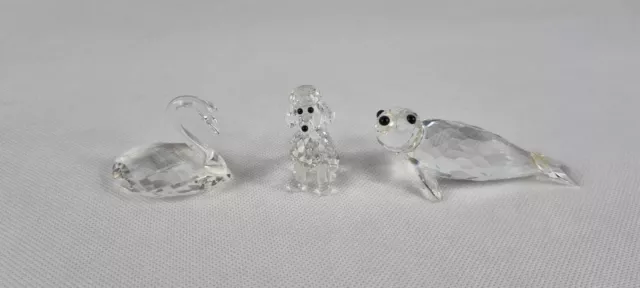 Swarovski Mini Crystal Glass Animals Bundle. ALL BROKEN. Dog, Owl, Pig etc... 3