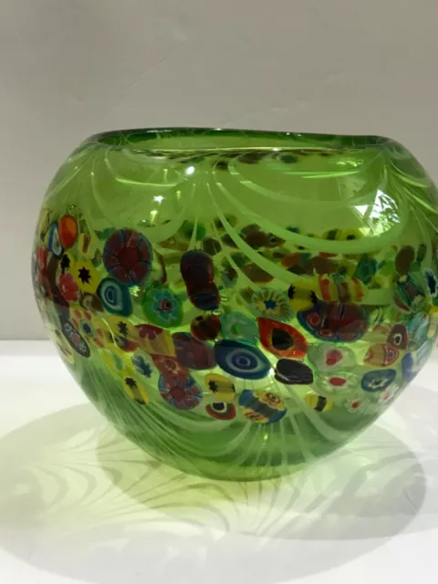 Italian Murano Glass Millefiori Vase Bowl