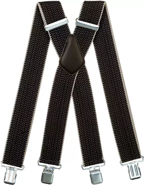 Mens XXL Extra Wide, Thick Fabric Heavy Duty X-Shape Braces/Suspenders, 5cm