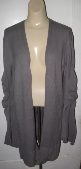 HINGE DESIGNED IN SEATTLE Women's Polyester Blend Gray Cardigan Sweater Sz M