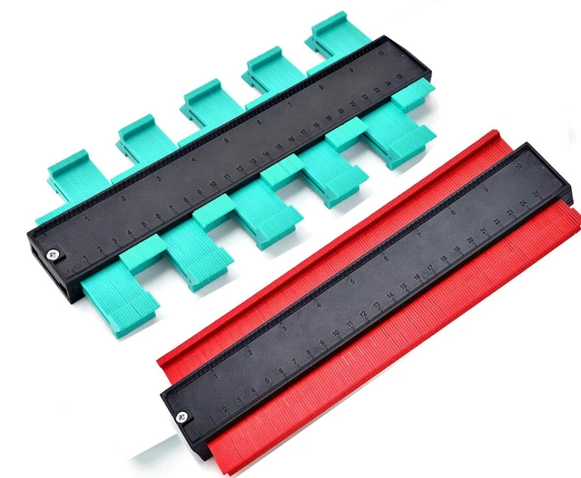 LiMaJo Premium Gabarit De Contour Grand Avec Frein En Métal Set De 2 Pièces | 25 & 12cm Gabarit Professionnel Avec Double Serrage Pour Une Tenue