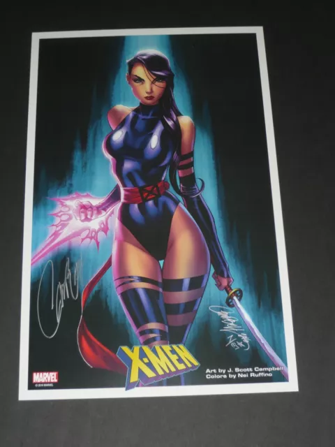 X-Men Psylocke Art Print Signed By J Scott Campbell 11X17