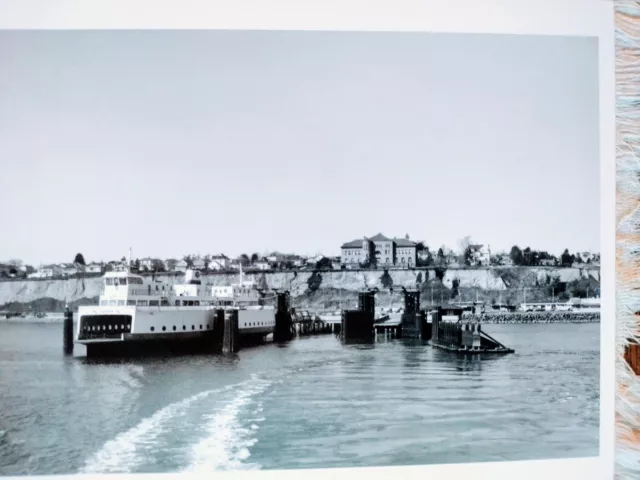 8 X 10 Black  & White Photo State Ferry Aerial View Port Townsend Wa