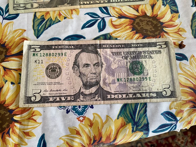 Lucky Brithday Notes 5dollar
