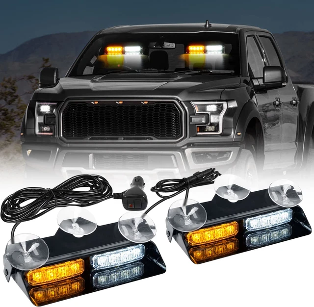 ASPL 2 in 1 Dash Emergency Strobe Lights 2X7.2 Inch 16LED Interior Front/Rear Wi