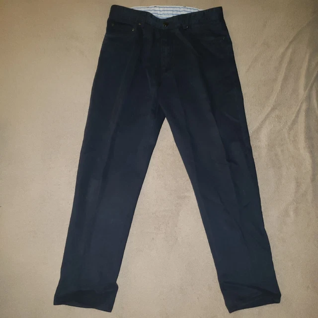 Paul & Shark Yachting Men's Sz 32x30 Flat Front Chinos Blue Cotton Pants Inseam
